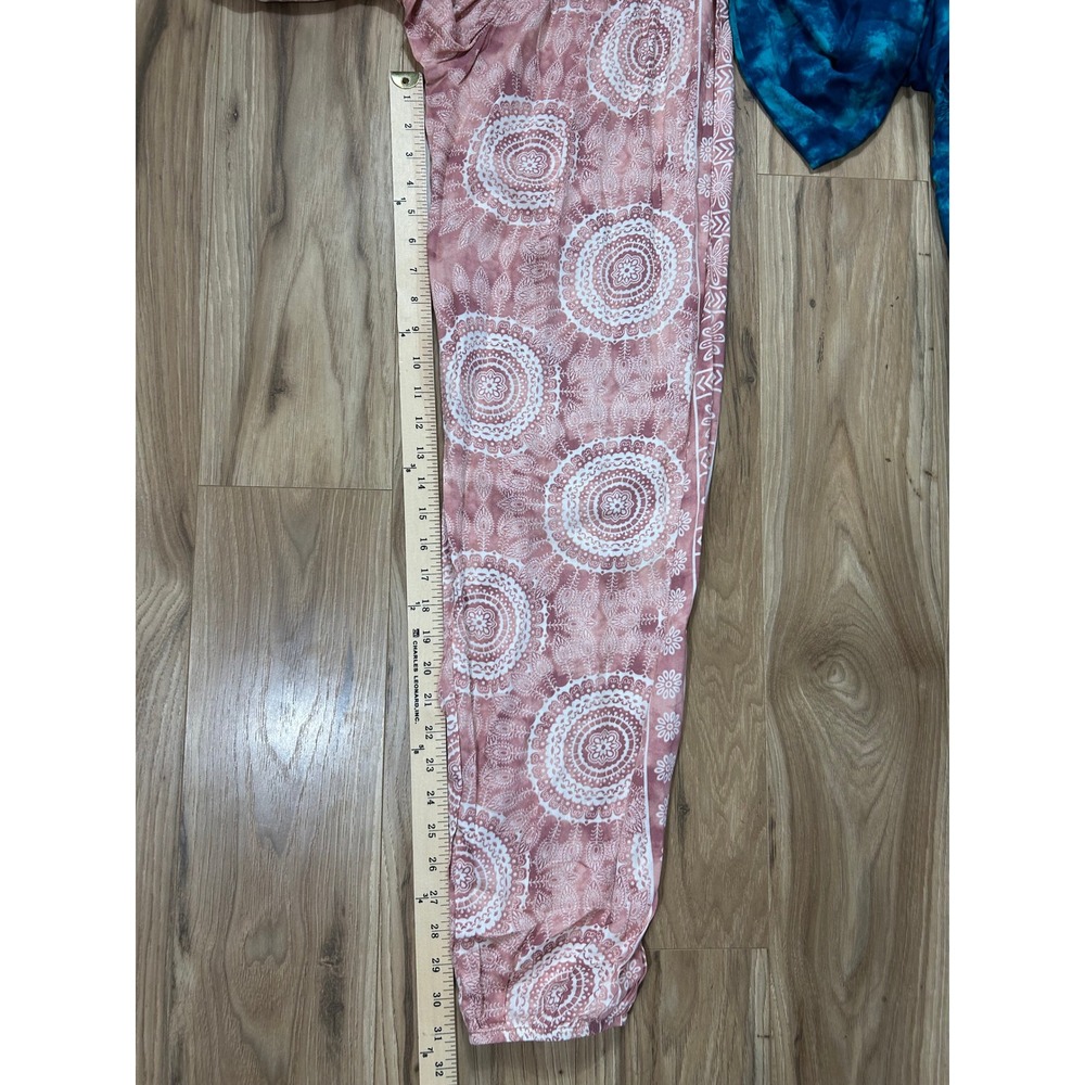 Lotus and Luna Harem Pants Women's Pink Blue Tie Dye Mandala Boho Bundle/2 READ - Picture 8 of 12